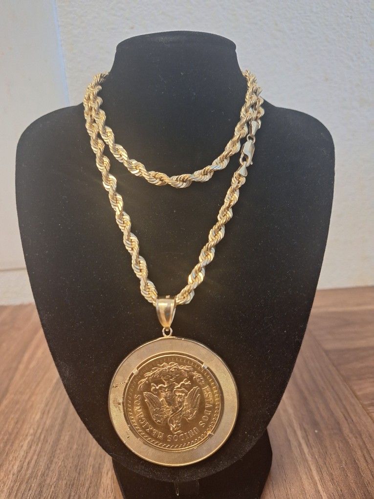 Cadena De Oro 14k  Y Sentenario De 22k 