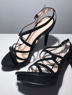 Pelle Moda Farah High Heels Sandals Suede Leather Black