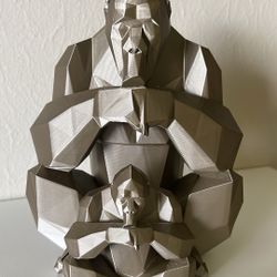 2 pcs 3D Metal Sculptures Modern Art Animal Figures Decor