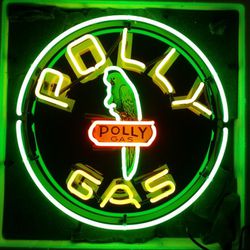 Polly Gas oil and gas neon sign