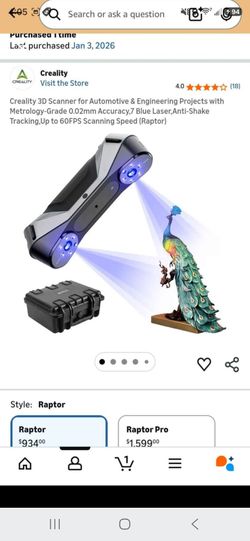 Creality Raptor 3D Scanner and Creality Scan Bridge for Wireless Scanning!! Has extras too!!