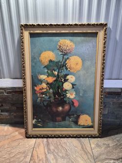 Vintage print of the painting "Autumn Bouquet" by Margot.