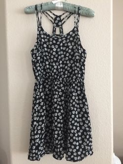 Forever 21 Black White Flower Spaghetti Strap Dress Size Small