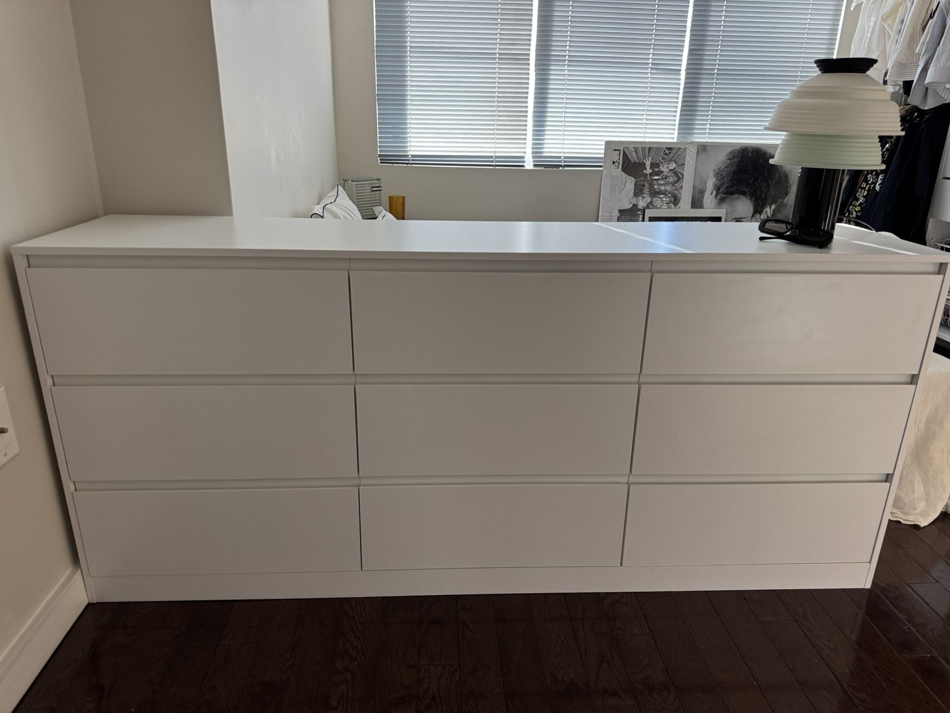 70” 9 Drawers Dresser In White