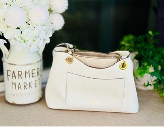Nanette Lepore “Agnes” White Triple-Section Shoulder Bag