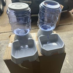 Small Amazon Basics Self Feeder and Waterer