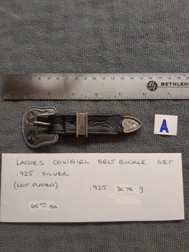 Vintage Ladies Sterling Silver Belt Buckles