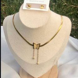 Necklace And Earring Stainless Steel
