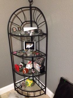 Black Corner Stand with Shelves