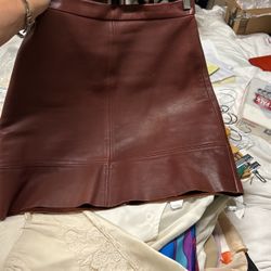 Italian Leather Skirt Xsmall