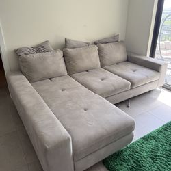 Grey sectional Sofa with Chaise Lounge