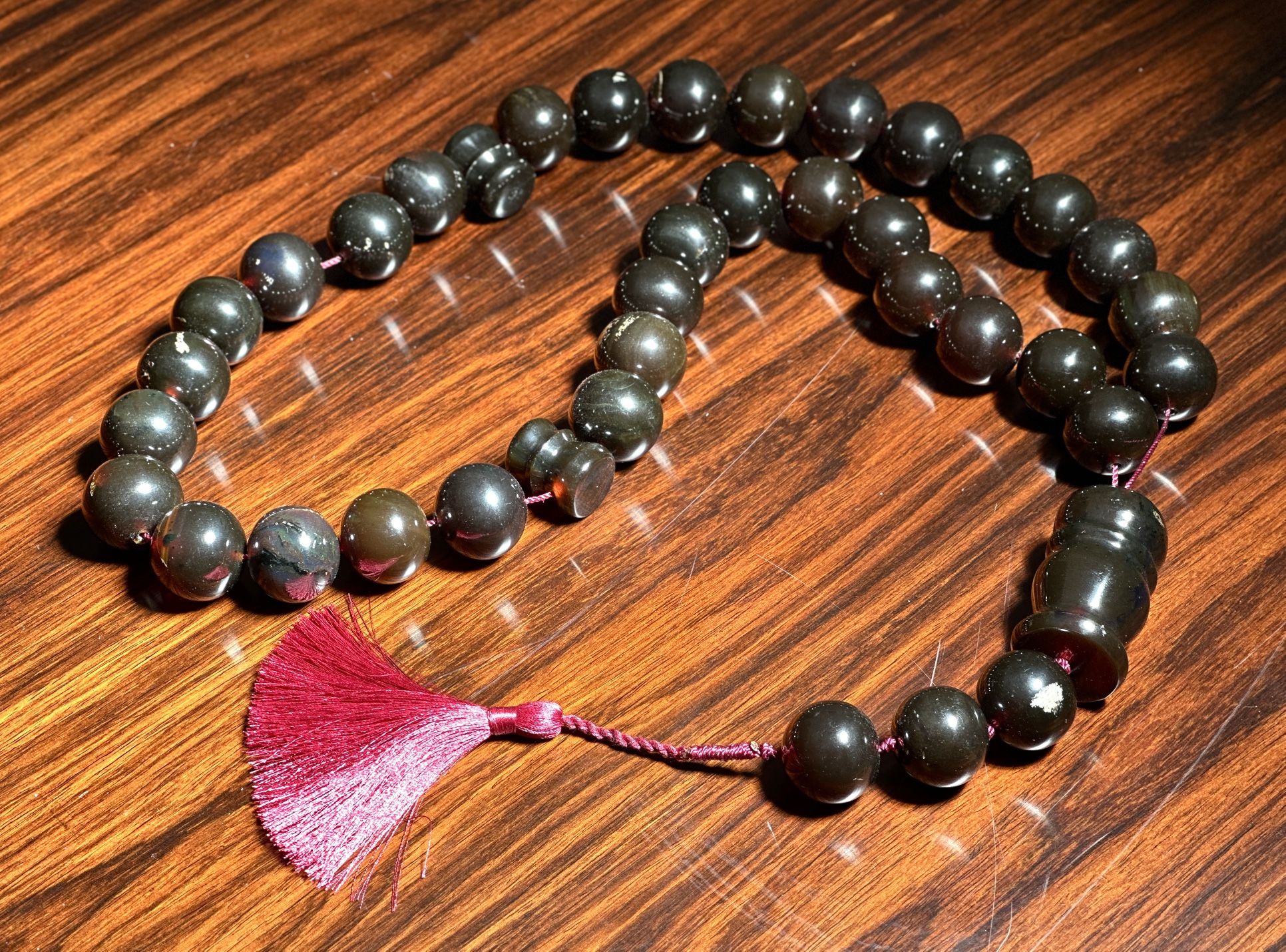 Blue & Green Natural 379g Amber Islamic Prayer Beads Tasbih Misbaha