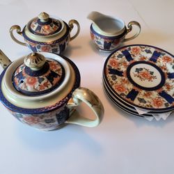 Vintage Ornate Gold China Tea Set