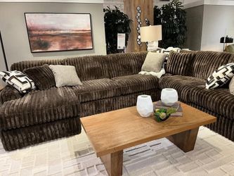 luxuriously soft jumbo corduroy 2 Pc Sectional sofa w/Large Chaise