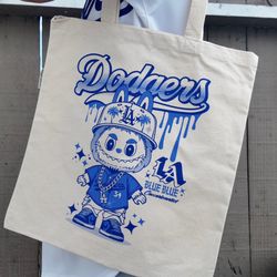 DODGERS tote Bags// Labubu