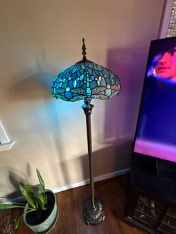 Dragonfly Blue Tiffany Floor Lamp