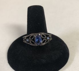 18Kt black gold filled sapphire ring