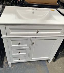 $240 Each 30” Solid Wood Frame Bathroom Vanity with Sink Vanity Storage Cabinet