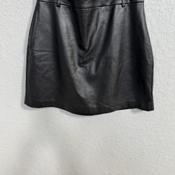 Loft Black Faux Leather Skirt size 10