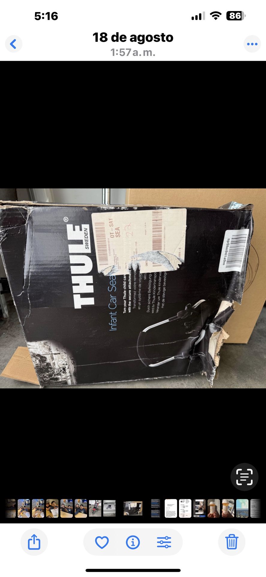 Thule Adapted For Car Sear New Smoke And PetsFree Home Seriously Buyers Only Please Check My Other Posts