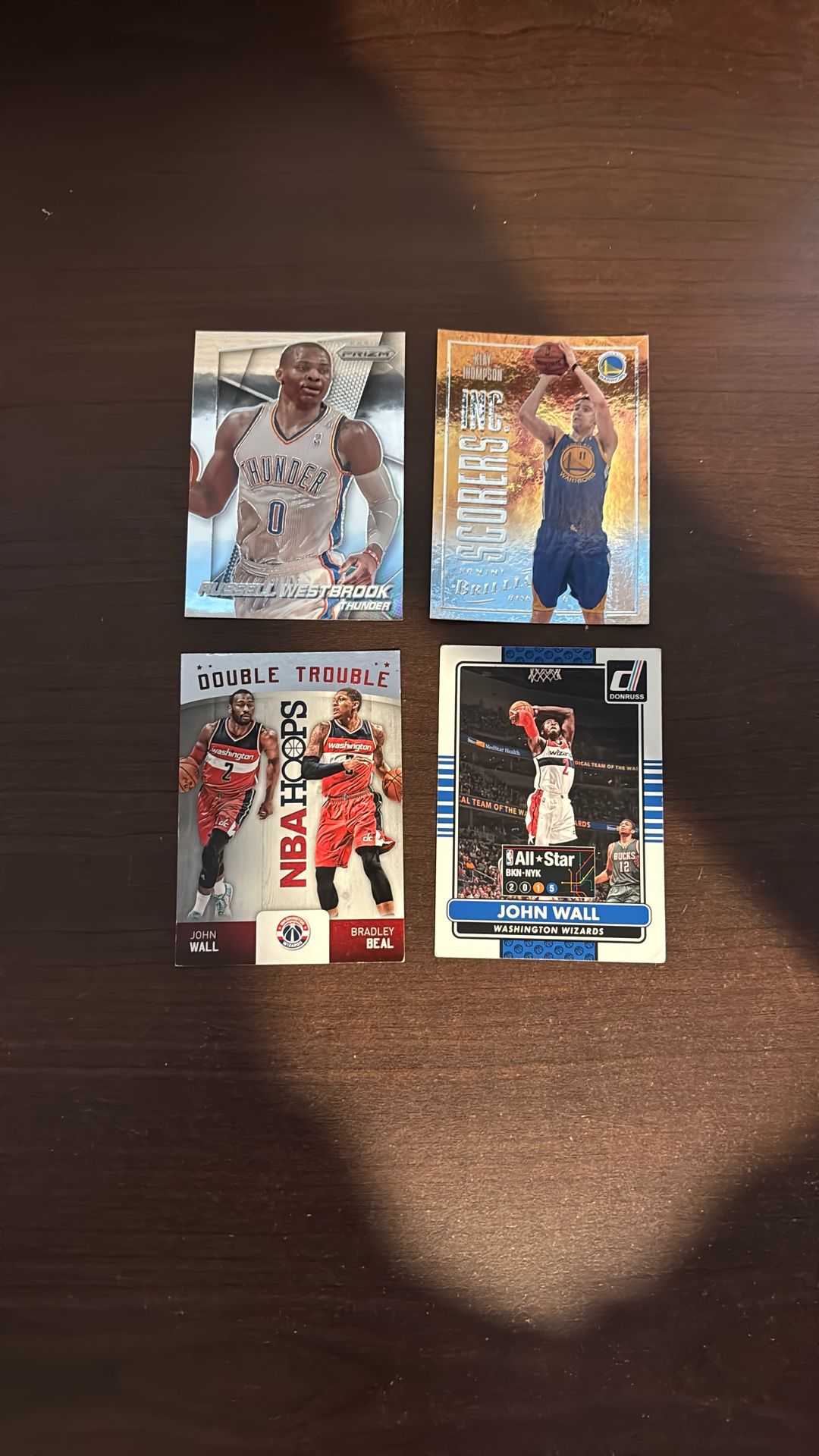 NBA Star Card Lot – Westbrook, Klay Thompson, John Wall & Beal (4 Cards)