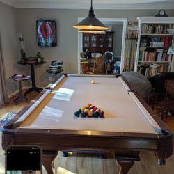 Local Met Tech 8 Foot Slate Mahogany Pool Table