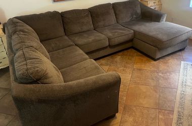 Brown sectional sofa
