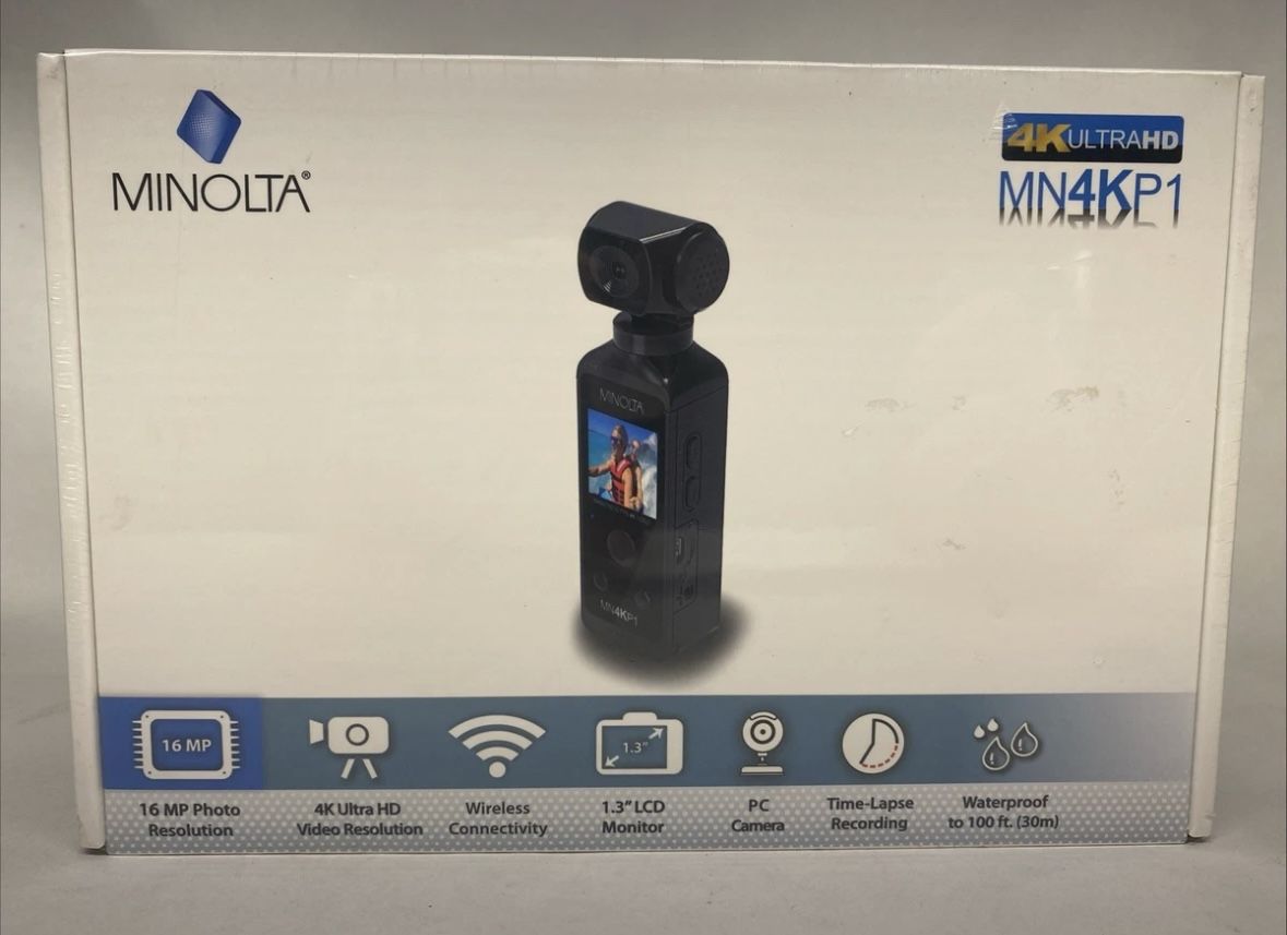 Minolta - MN4KP1 4K Video 16.0-Megapixel Waterproof Camcorder Bundle - Black