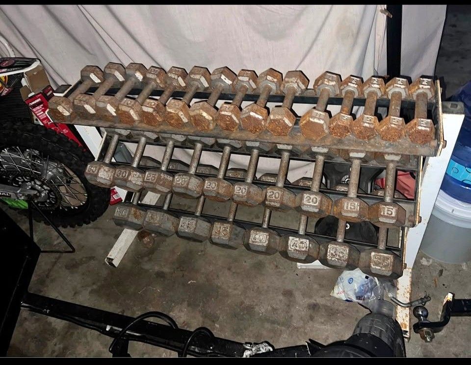 5lb - 50lb Dumbbell Set With Rack
