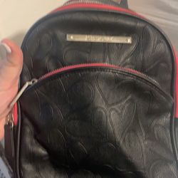 Black And Hot Pink Backpack Purse