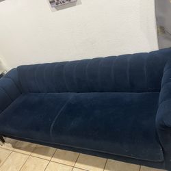 Navy Blue Living Room Seat And Yellow Sofa
