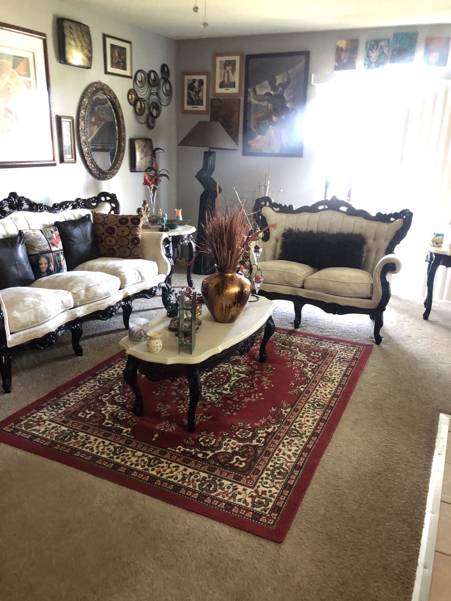 3 Piece Sofa Set, Coffee Table, And End Tables