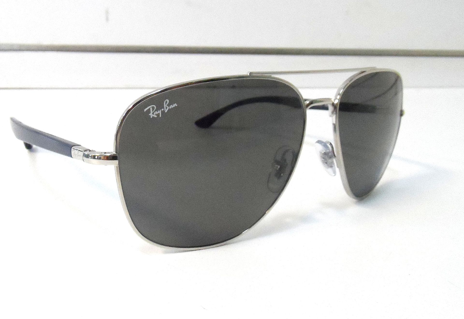 RAYBAN BLUE FRAME SUNGLASSES