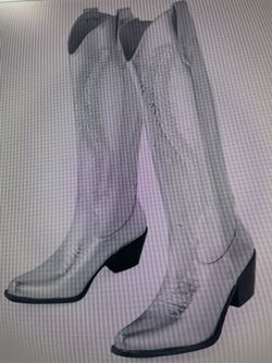 Silver Cowgirl Cowboy Boots Women’s Size 9