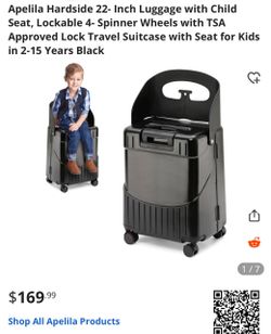 NEW Apelila 22-Inch Hardside Ride-On Suitcase With Child Seat