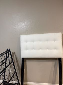 Tuffed Twin White Headboard