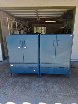 Metal Idasen Cabinets (2) Dark blue