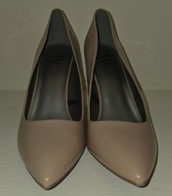 Nude Patent Pointed-Toe Pumps