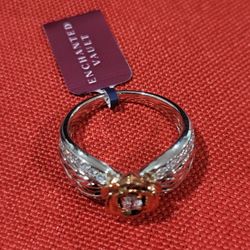 Disney Fine Jewelry Sterling Silver And 10k Rose Gold 14cttw