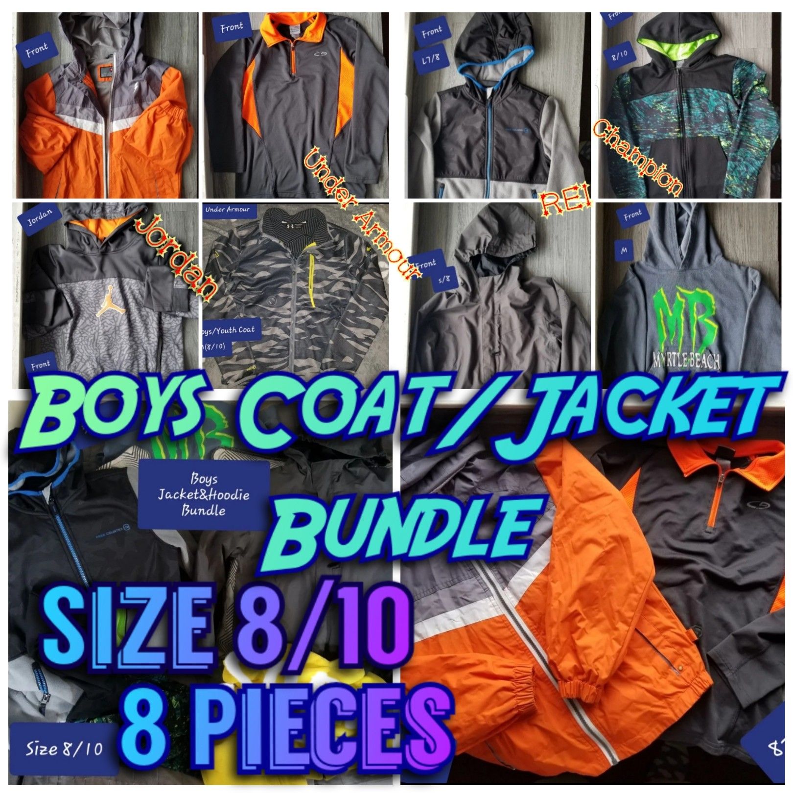 Boys Coat, Hood,Jacket Bundle 8/10(Qty8)