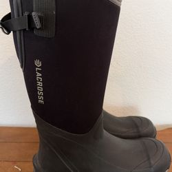 LaCrosse Men’s Size 10 Black Rain Boots Alpha Thermal Utility 