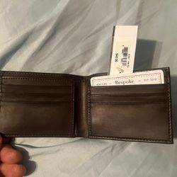 Mens Brown Leather Wallet New with Tags 