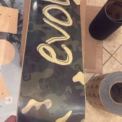 Evol 8.0 Camo Skate Deck Made In Canada Free Black Jessup Griptape