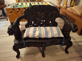 Antique Japanese Meiji Period  Dragon Bench.