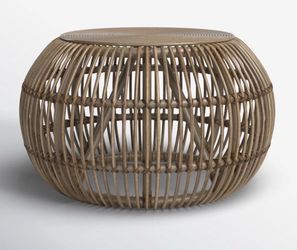 Felipe Rattan Drum Coffee Table – Boho Style – Great Condition