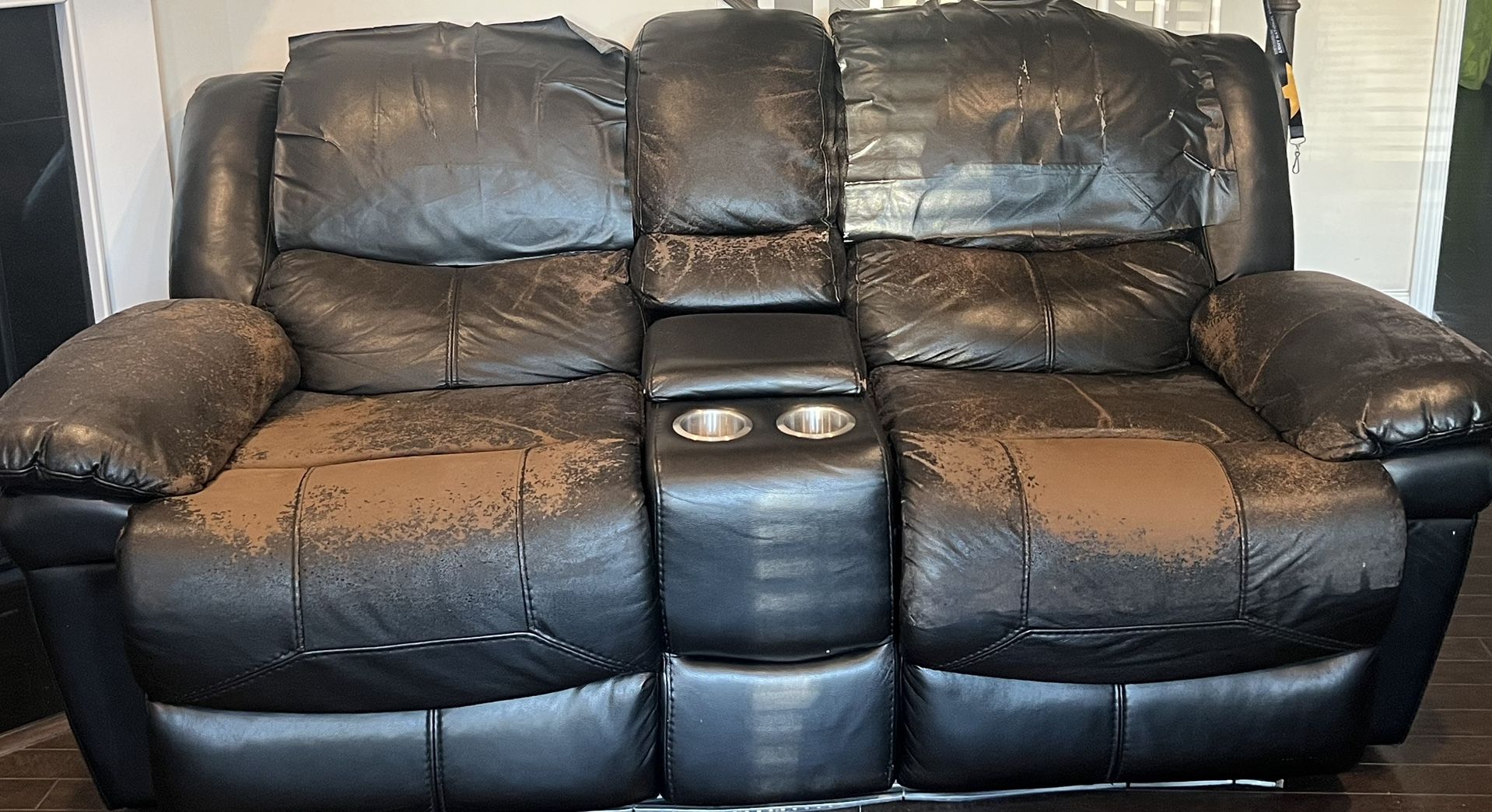 Leather Reclining Sofa and Love Seat for Sale