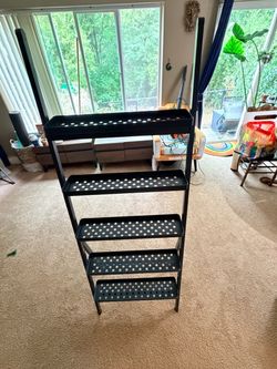 Black metal shelf