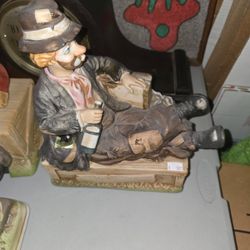 Dolls Ceramic Clowns And Wooden Soldiers 