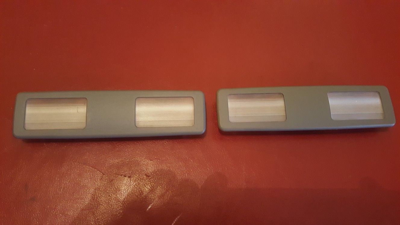 BMW E34 Interior Sun Visor Light Pair Grey OEM