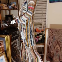 Beautiful Knited Long Fringed Sweater, Coat $20.  Read Description: